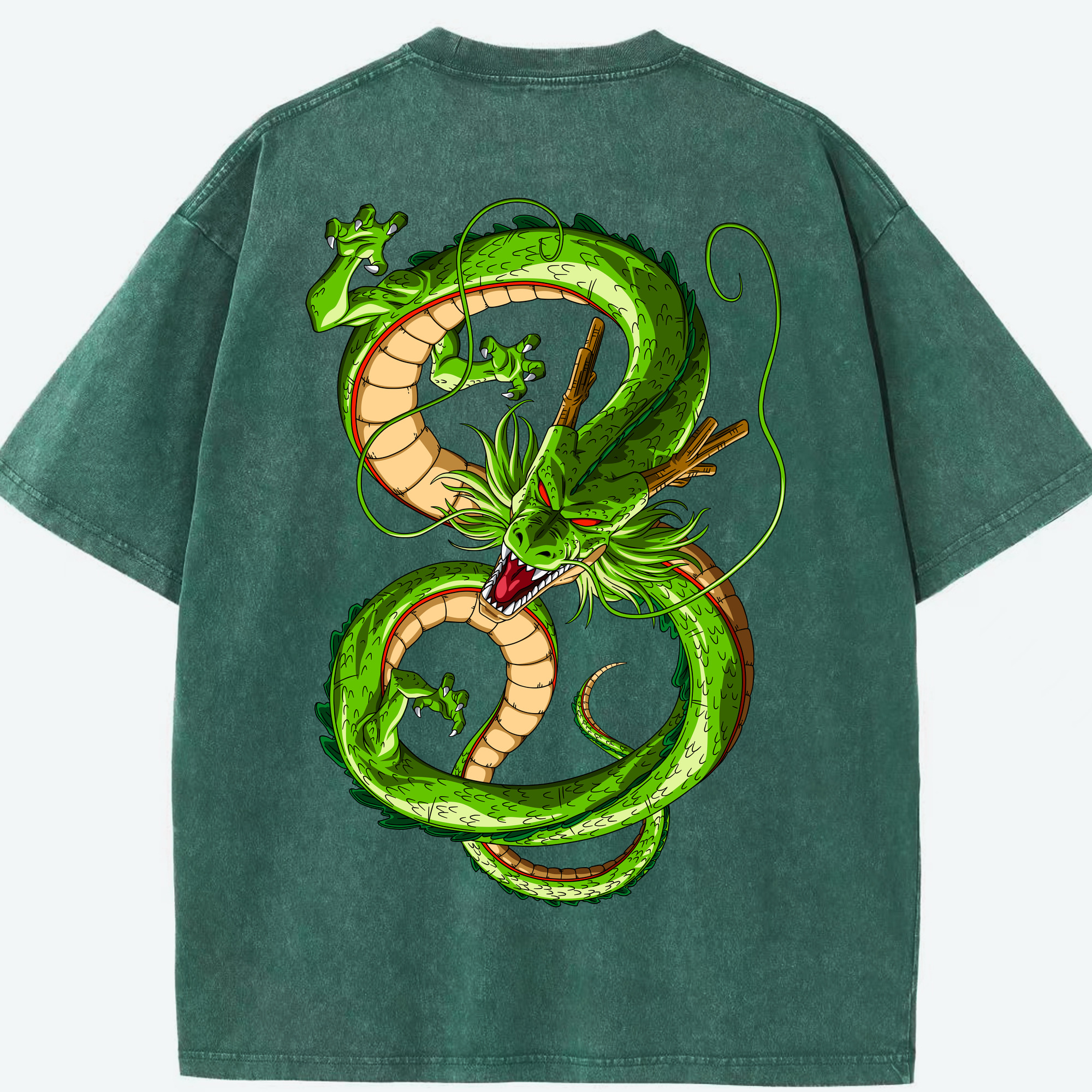 （画像用） ドラゴンボール 神龍 シェンロン DRAGON BALL Shenron 綿100% ヴィンテージ風 半袖Tシャツ（背面プリント）